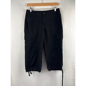 Dockers Womens Mid Rise Curvy Cargo Capris Size 6 Black